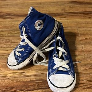 Royal blue hi-top Converse
